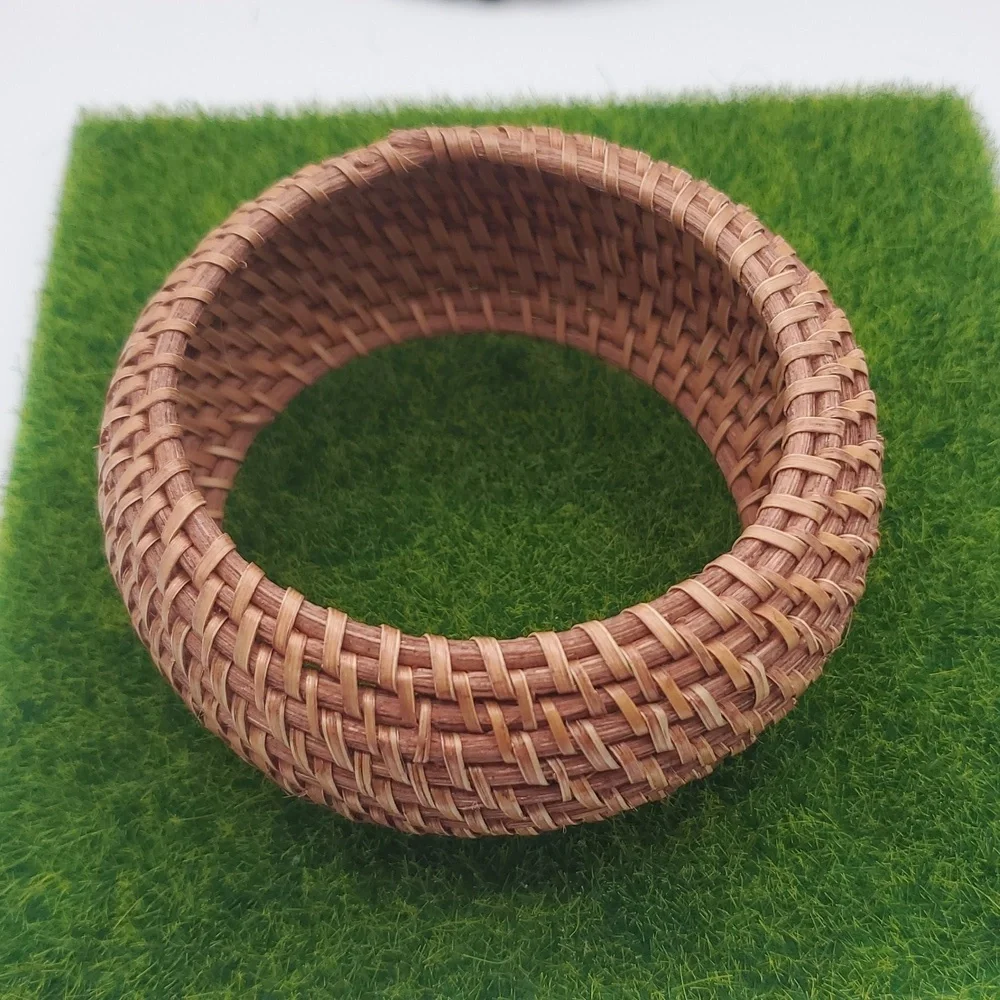 Woven‎ Basket Brown Bangle Bracelet Overflow